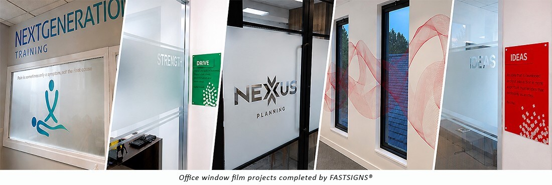 office windo film projects completed by FASTSIGNS